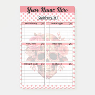 Post-it® Liste d'épicerie rapide du crâne de sucre