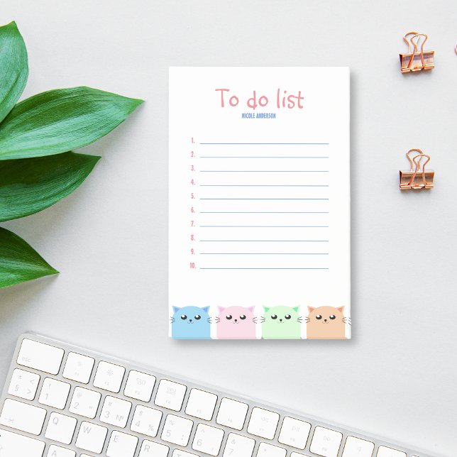 Post-it® Liste Des Amoureux de les chats Personnalisés À Fa (Créateur téléchargé)