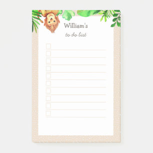 Post-it® Liste des animaux sauvages de la jungle de singes 