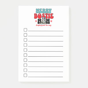 Post-it® Liste des chèques de Noël Boston Terrier Mom