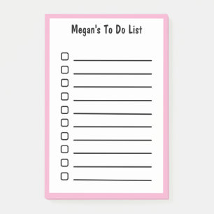 Post-it® Liste des notes collantes Magenta Rose doux