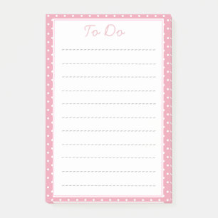 Post-it® Liste des points de Motif rose à faire