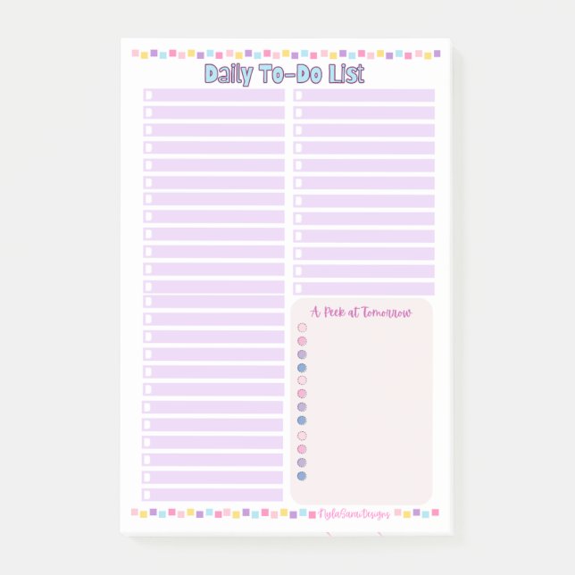 Post-it® Liste des tâches quotidiennes (Devant)