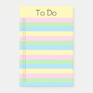 Post-it® Liste d'objets Arc-en-ciel coloré à faire