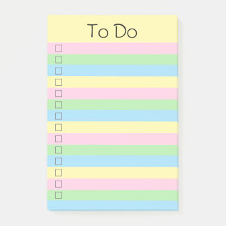Post-it® Liste d'objets Arc-en-ciel coloré à faire