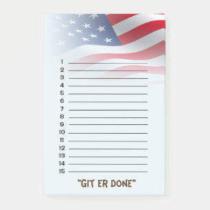 Post-it® Liste faite de "connard heu" - le drapeau