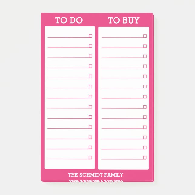 Post-it® Liste personnalisée à faire, pour acheter - des (Devant)