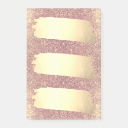 Post-it® Liste rose d'étincelle de feuille d'or de Faux