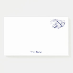 Post-it® Lithographie de dessin de Sloth #1 bleu