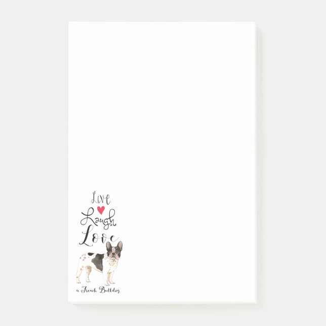 Post-it® Live Laugh Love a French Bulldog (Devant)