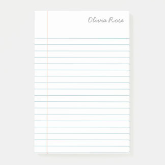 Post-it® Livre blanc sur le Carnet scolaire linéaire person