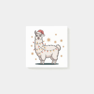 Post-it® Llama Alpaga Avec Chapeau De Père Noël Et Lumière