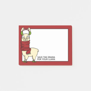 Post-it® Llama d'hiver   Dans les bouffées d'oreilles et l