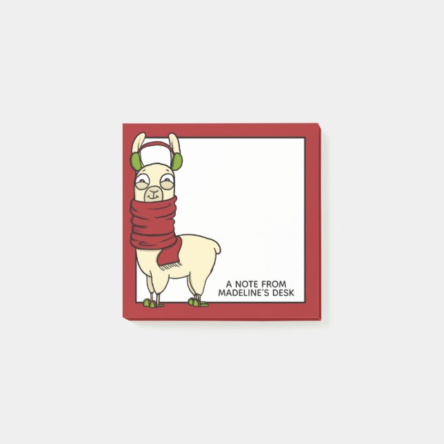 Post-it® Llama d'hiver | Dans les bouffées d'oreilles et le (Devant)