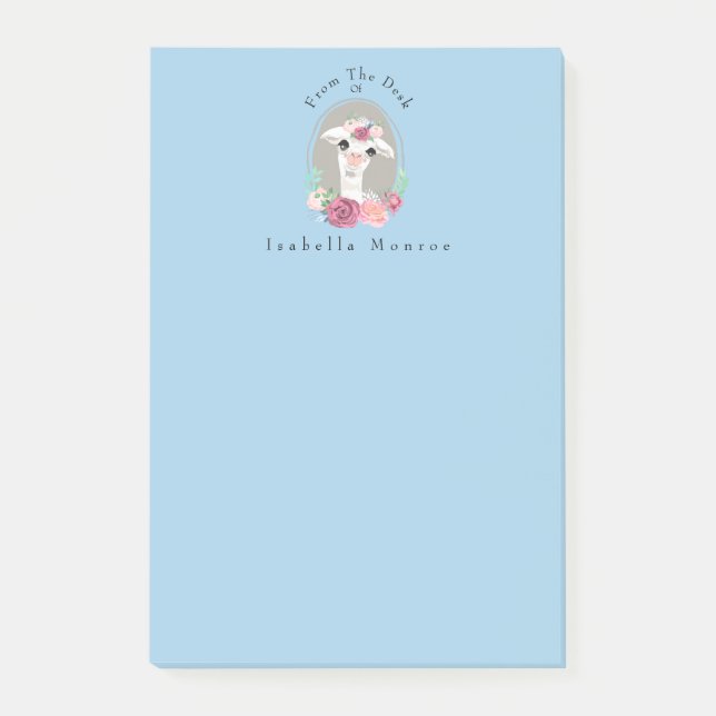 Post-it® Llama Lady Douce Avec Rose (Devant)