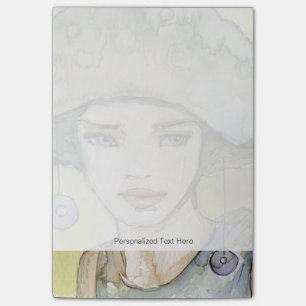 Post-it® llustration d'une belle, sensible fille
