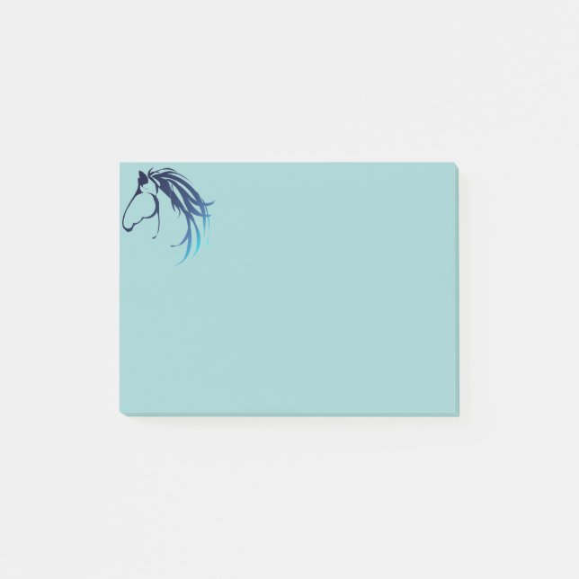 Post-it® Logo classique de la tête de cheval en bleu (Devant)