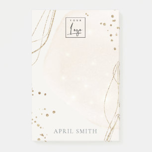 Post-it® Logo d'aquarelle or Parties scintillant Abstraite