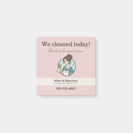 Post-it® Logo de femme de ménage Nous avons nettoyé aujourd