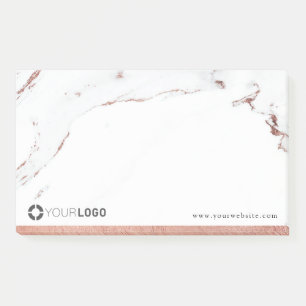 Post-it® Logo de la société moderne en marbre d'or rose
