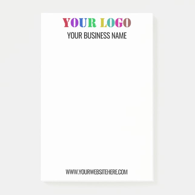 Post-it® Logo de l'entreprise personnalisé Texte Notes de l (Devant)