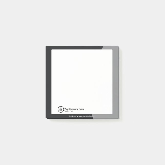 Post-it® Logo de l'entreprise personnalisée noir et blanc P (Devant)
