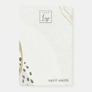 Post-it® Logo de texture Abstraite de pierre noire en or iv