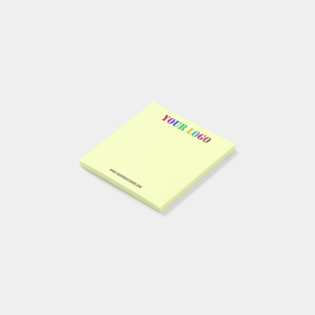 Post-it® Logo de votre entreprise et notes de texte personn (Incliné)