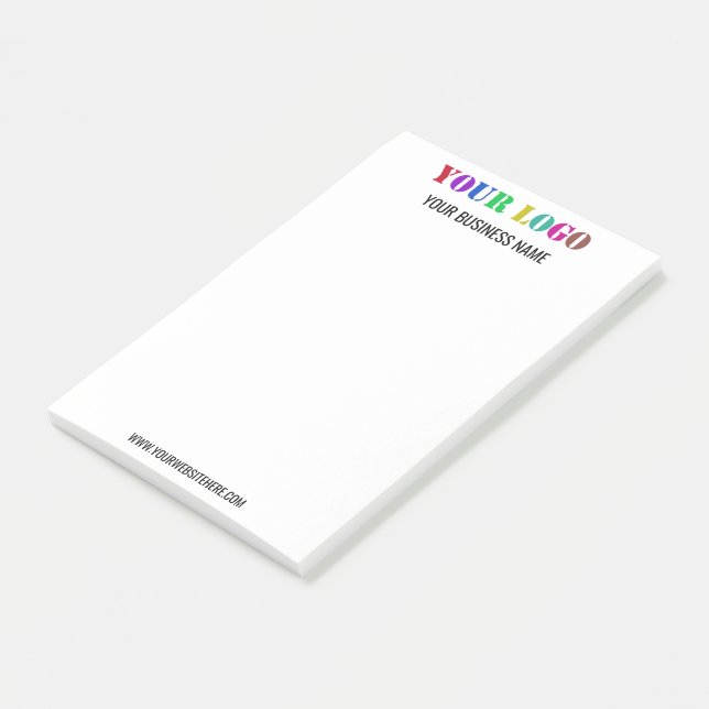Post-it® Logo d'entreprise de marque et texte votre entrepr (Incliné)