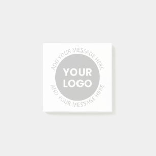 Post-it® Logo d'entreprise et texte modifiable blanc et gri