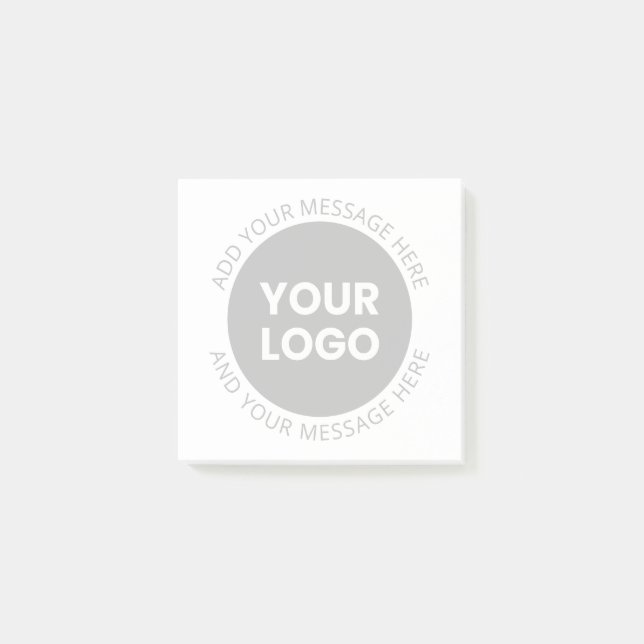 Post-it® Logo d'entreprise et texte modifiable blanc et gri (Devant)