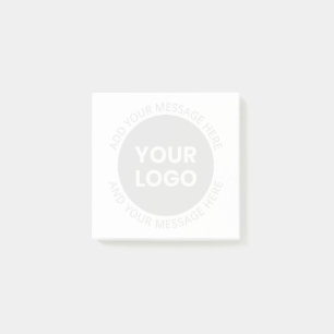 Post-it® Logo d'entreprise et texte modifiable blanc et gri