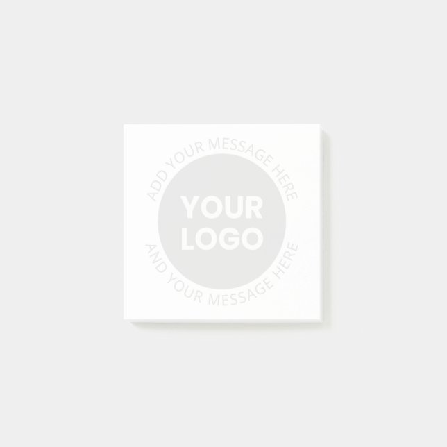 Post-it® Logo d'entreprise et texte modifiable blanc et gri (Devant)