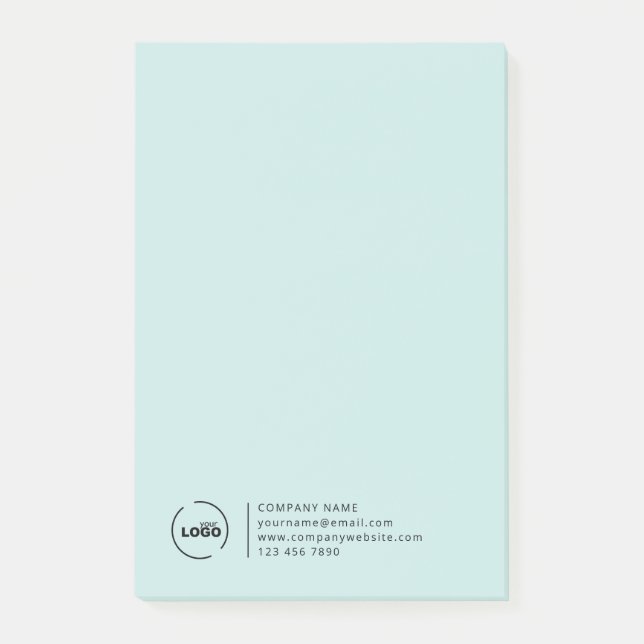 Post-it® Logo d'entreprise moderne clair Turquoise (Devant)