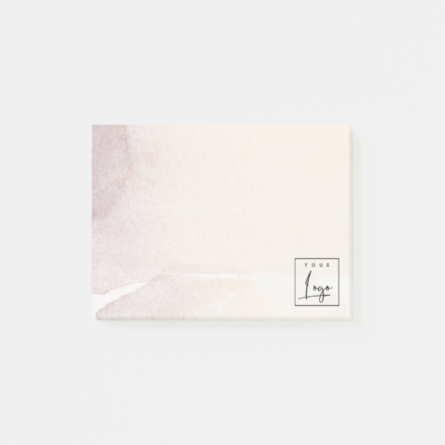 Post-it® Logo Elégant Rose Abstrait Gold Purple Aquarelle (Devant)