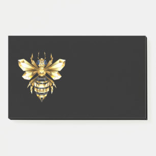 Post-it® Logo Faux Gold Foil Bee Polygonal sur Noir