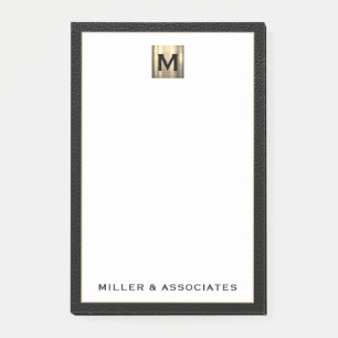 Post-it® Logo initial de monogramme or de luxe