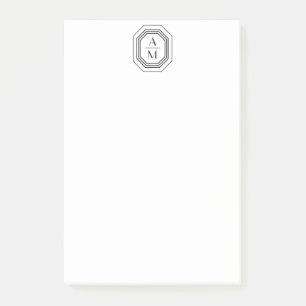 Post-it® Logo Monogramme Art déco noir/blanc