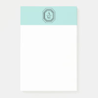 Logo Monogramme Art Déco Stoppé sur Mint Blue/Gree