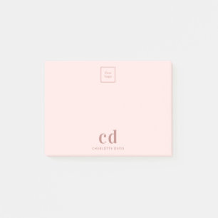 Post-it® Logo rose or rose monogramme entreprise