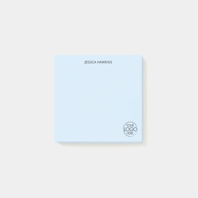 Post-it® Logo simple de papeterie personnelle bleu pâle (Devant)