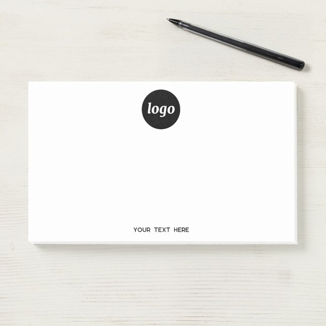 Post-it® Logo simple Texte commercial promotionnel (Simple logo with custom text business branding promotional sticky Post-It notes)