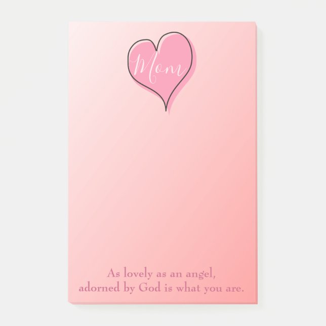 Post-it® Loin ombre coeur rose maman (Devant)