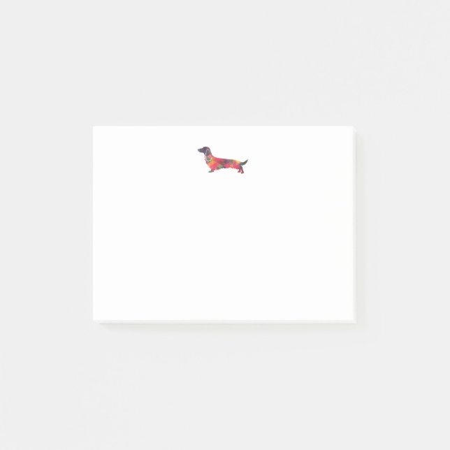 Post-it® Long Haied Dachshund Geo Silhouette Multi (Devant)
