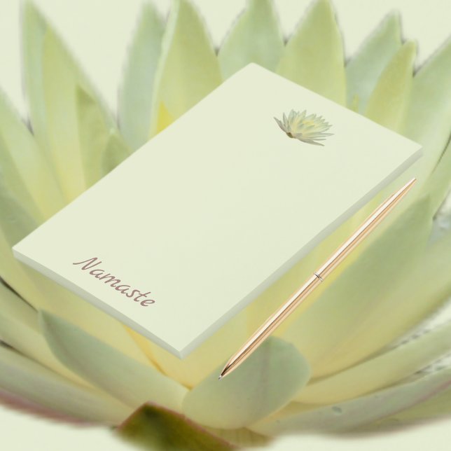 Post-it® Lotus jaune nénuphar Floral Namaste Vert pâle (Créateur téléchargé)