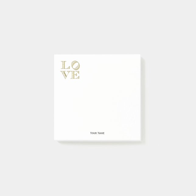 Post-it® LOVE Graphic Text - Faux Gold (Devant)