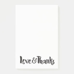 Post-it® Love & Merci Black Modern épais Merci de script