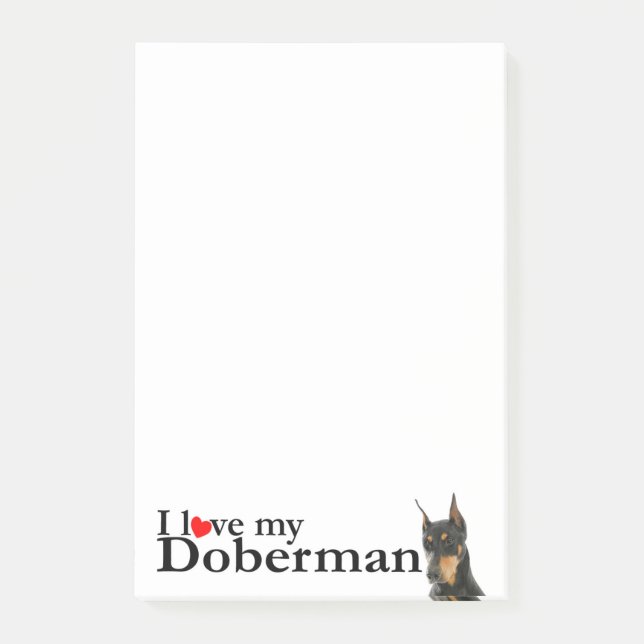 Post-it® Love My Doberman Post-It Notes (Devant)