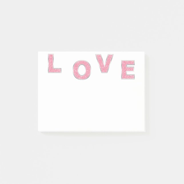 Post-it® Love Parties scintillant rose (Devant)