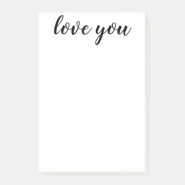 Post-it® Love You Black Script Print 4 x 6 (Devant)